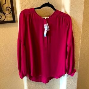 Violet + Claire Pink Long Sleeve blouse